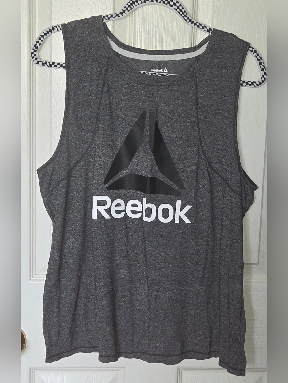 Reebok Dark Gray Graphic Logo Muscle Tank